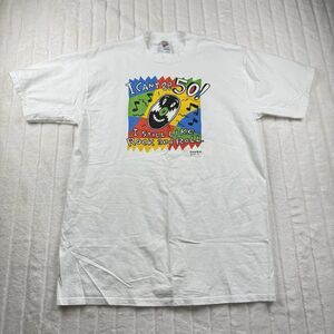 VTG T-Shirt Men's L "I can't be 50! I Still Like Rock and Roll" White Big Print